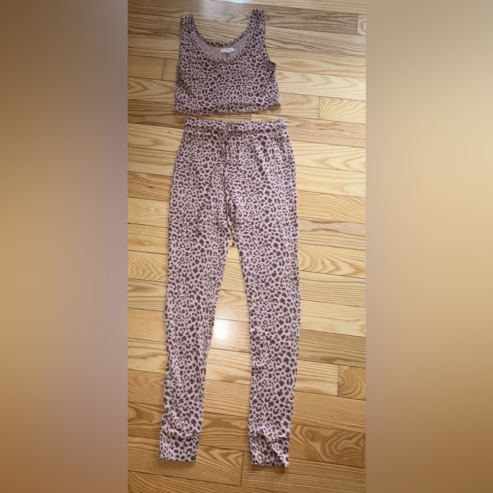 Pink leopard PJ set